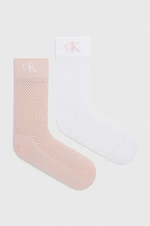 Ponožky Calvin Klein Jeans 2-pak dámske, ružová farba, 701226664