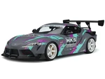 2019 Toyota GR Supra "HKS" Gray with Graphics 1/18 Model Car by GT Spirit