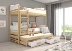 Poschoďová dětská postel Icardi 200x90 cm, borovice/bílá