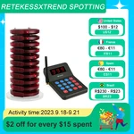 Retekess T119 Restaurant Pager Wireless Paging Calling System Coaster Vibrater Buzzer Receiver 2 Way Charge For Cafe Food Truck