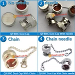Ket Set Q9 BNC Female Dust Cap with Chain Needle Resistor RF coaxial Terminator Dust Cap Protective Cover Brass Adapters