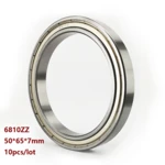 10pcs/lot 6810ZZ 6810 ZZ 50*65*7mm Double metal cover Thin Wall Deep Groove Ball bearing Deep Groove Ball Bearing 50×65×7mm