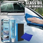 30g Car Glass Oil Film Remover with Sponge Towel Auto Window Front Windshield Class Home Window Polishing Deep Cleaning Tools