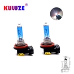 KULUZE 2 pcs H8 12V 35W Super White Fog Lights Quartz Glass Halogen Bulbs High Power PGJ19-1 12V 55W Car Headlight Lamp