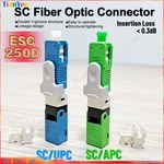 400pcs / Lot Free shipping ESC250D SC APC SM Single-Mode Fiber Optic New Model FTTH Optic Fast Connector Promotion Surprise