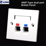 30 pcs face plate 86 type A MP type dual port British front panel for network&tel wall mount abs material white wholesales ELINK
