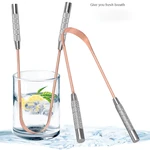 1PCS Bad Breath Care Copper Tongue Scraper Oral Tongue Cleaner Brush Tongue Toothbrush Oral Hygiene High Quality Tounge Scraper