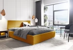 Čalouněná postel Katy 180x200cm, žlutá MattVelvet