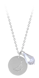 Troli Ocelový náhrdelník Panna se zirkonem (řetízek, 2x přívěsek)