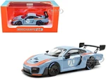 2018 Porsche 935/19 70 Light Blue with Orange Accents 1/64 Diecast Model Car by Minichamps