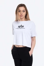 Bavlněné tričko Alpha Industries Basic T COS bílá barva, 116050.09-white