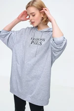 Bigdart 4125 Oversized Sweat Dress - Plain Gray