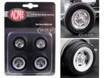 Chrome Salt Flat Wheel and Tire Set of 4 pieces from "1932 Ford 5 Window Hot Rod" 1/18 by Acme