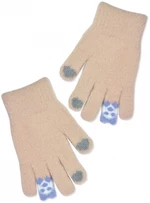 Dívčí zimní, prstové rukavice, béžové, vel. 110/116, vel. 116-122 (5-7r)