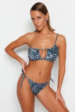 Trendyol Animal Pattern Tunnel High Leg Bikini Bottom