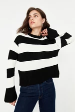 Trendyol Black Striped Knitwear Sweater