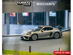 Porsche Cayman GT4 RS GT  Silver Metallic "Collab64" Series 1/64 Diecast Model Car by Tarmac Works