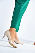 Fox Shoes Nude Patent Leather Women's Thin Heeled Stilettos