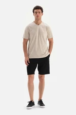 Dagi Black Fake Cupro Two Thread Shorts