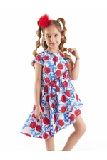 Mushi Poppy Floral 100% Cotton Woven Poplin Girls' Red Dress