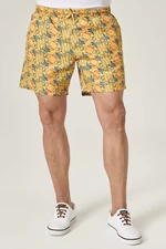 AC&Co / Altınyıldız Classics Men's Yellow Standard Fit Casual Patterned Swimwear Marine Shorts.