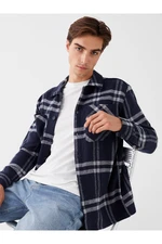LC Waikiki Long Sleeved Plaid Men's Lumberjack Shirt Jacket with a Regular Fit
