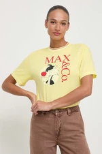 Bavlnené tričko MAX&Co. x CHUFY dámske, žltá farba, 2418971011200