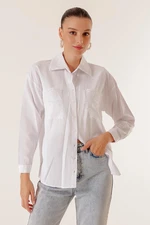 By Saygı Shirt with Scalloped Collar And Pockets