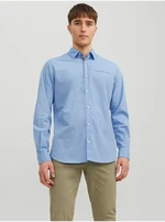 Light blue Mens Patterned Shirt Jack & Jones Eremy - Men