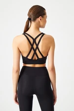 LOS OJOS Black Supported Back Detailed Covered Bra