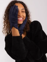 Navy blue elegant gloves with insulation