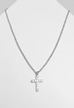 Silver necklace with diamond cross
