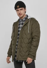 Quilted jacket with hood dark olive