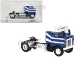 1950 Kenworth Bullnose Truck Tractor Blue with White Top and Stripes 1/87 (HO) Scale Model Car by Brekina