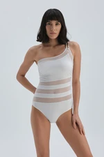 Dagi White One-Shoulder Swimsuit