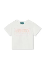 Detské bavlnené tričko Kenzo Kids biela farba