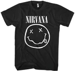 Nirvana Tričko White Smiley Unisex Black M