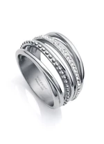 Viceroy Výrazný ocelový prsten s kubickými zirkony Chic 75306A01 54 mm