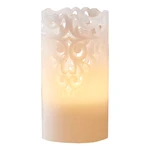 Biała woskowa świeczka LED Star Trading Clary, wys. 15 cm