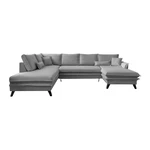 Szara rozkładana sofa w kształcie litery "U" Miuform Charming Charlie, lewostronna