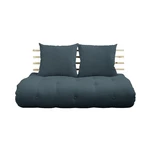 Sofa rozkładana z niebieskim obiciem Karup Design Shin Sano Natural/Petrol Blue