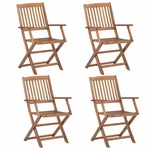 Skládací zahradní židle 4 ks akáciové dřevo Dekorhome,Skládací zahradní židle 4 ks akáciové dřevo Dekorhome