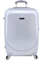 Cestovní kufr skořepinový na čtyřech kolečkách Agrado (M) 60l - stříbrná