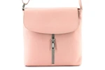 Dámská kožená crossbody kabelka s klopnou Arteddy - růžová