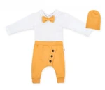 Baby Nellys 3-dílná sada Hubert, body s motýlkem dl.rukáv, tepláčky a čepička - hořčicová, vel. 92 (18-24m) Baby Nellys 3-dílná sada Hubert, body s motýlkem dl.rukáv, tepláčky a čepička - hořčicová, vel. 92 (18-24m)