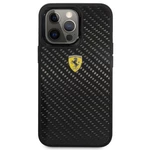 Kryt na mobil Ferrari Real Carbon na Apple iPhone 13 Pro Max čierny ochranný kryt na mobilný telefón • určený pre Apple iPhone 13 Pro Max • materiál: 