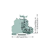 Dvojitá průchodková svorka WAGO 2000-2231/099-000, osazení: L, L, pružinová svorka, 4.20 mm, šedá, 50 ks