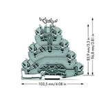 Čtyřnásobná průchodková svorka WAGO 2002-4101, osazení: L1, L2, L3, pružinová svorka, 5.20 mm, šedá, 25 ks