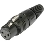 XLR kabelová zásuvka Hicon HI-X3CF-B, rovná, 3pól., černá