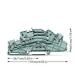 Patrová instalační svorka WAGO 2003-6651, osazení: N, pružinová svorka, 5.20 mm, šedá, 50 ks